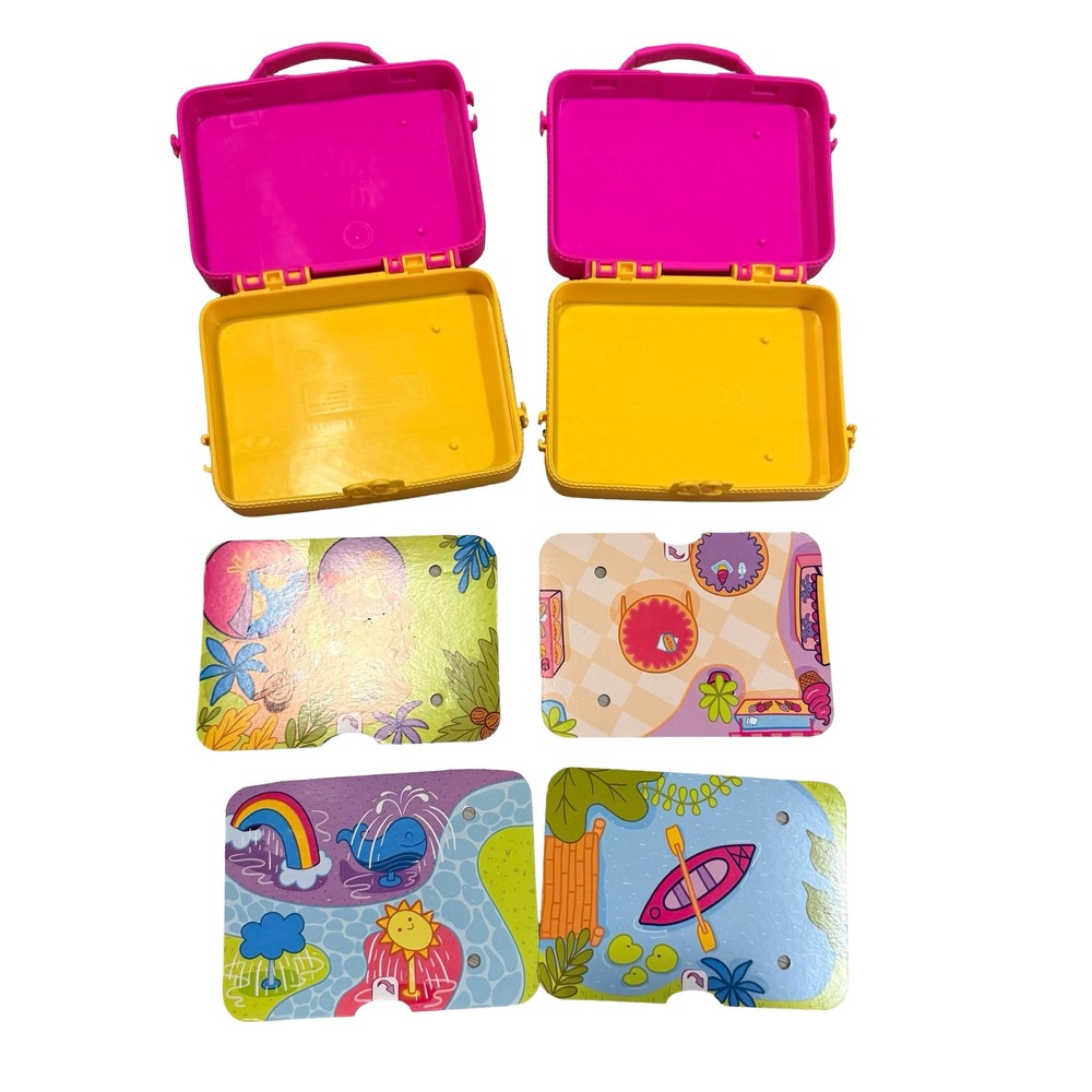 Baby Alive Suitcase Carry Case Pink Yellow Tropical Scene Lot of 2 Kids OS